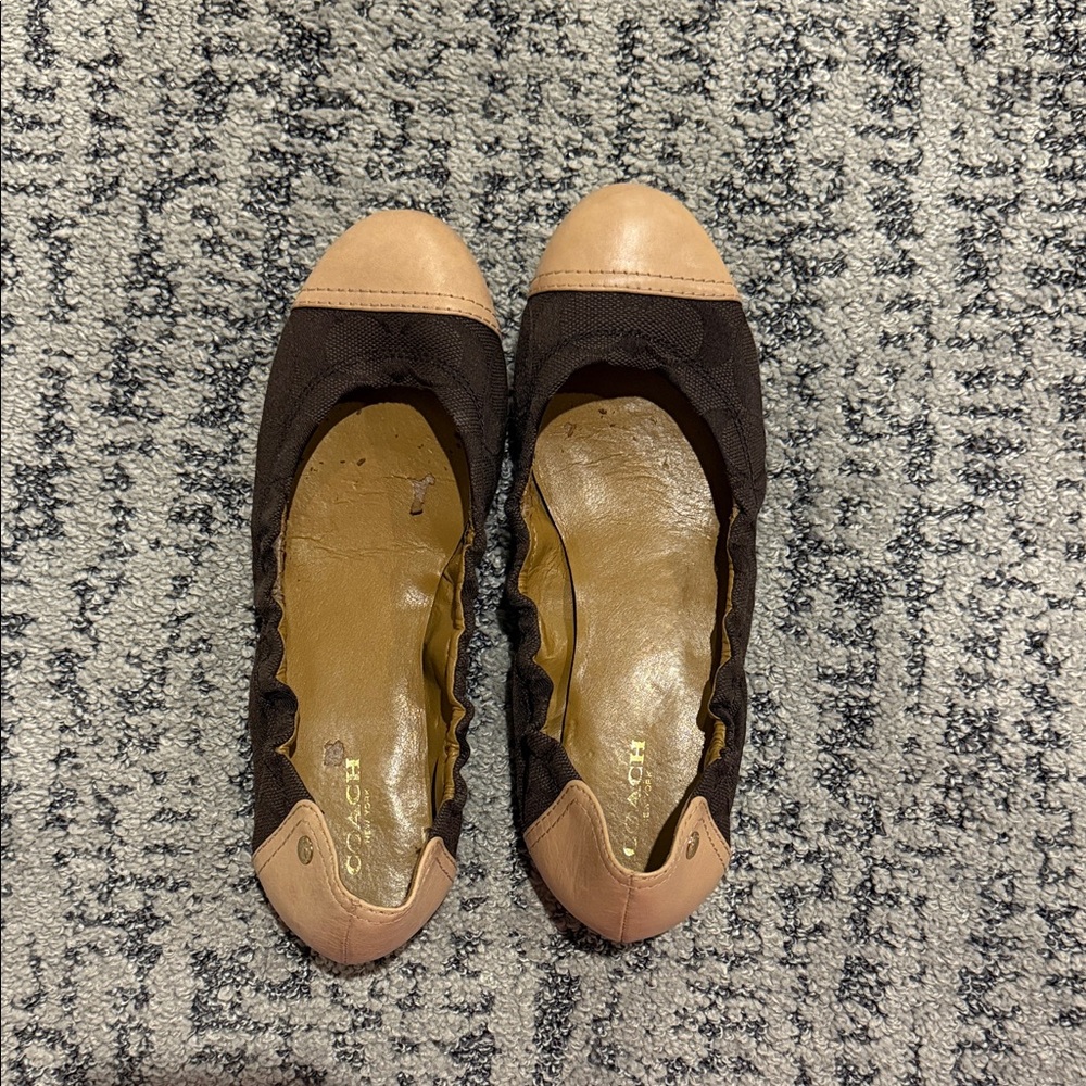COACH Chic Two-Tone Ballet Flats